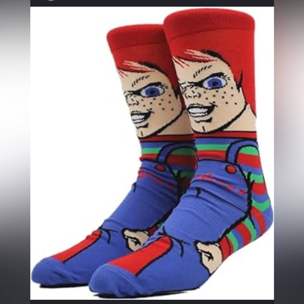 ✨ Unisex Chucky Horror Socks | Fun Graphic Statement Pair 🔪🧦